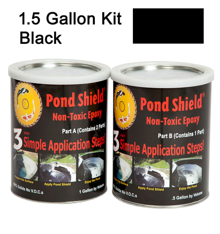 Pond Armor Pond Shield   1-1/2 Gallon Kit  Black Non Toxic Epoxy Paint